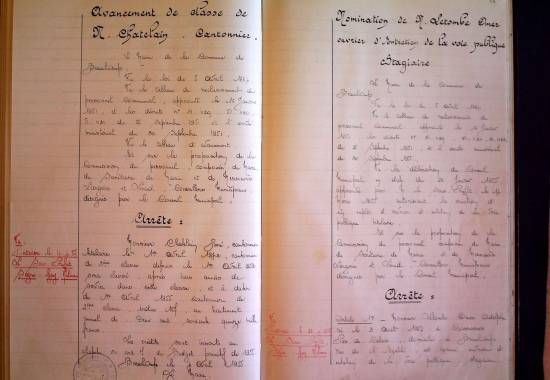 Avancement de classe de M. Chatelain, cantonnier