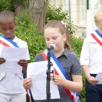 Inauguration de l'exposition sur les inégalités filles/garçons par les enfants du CME