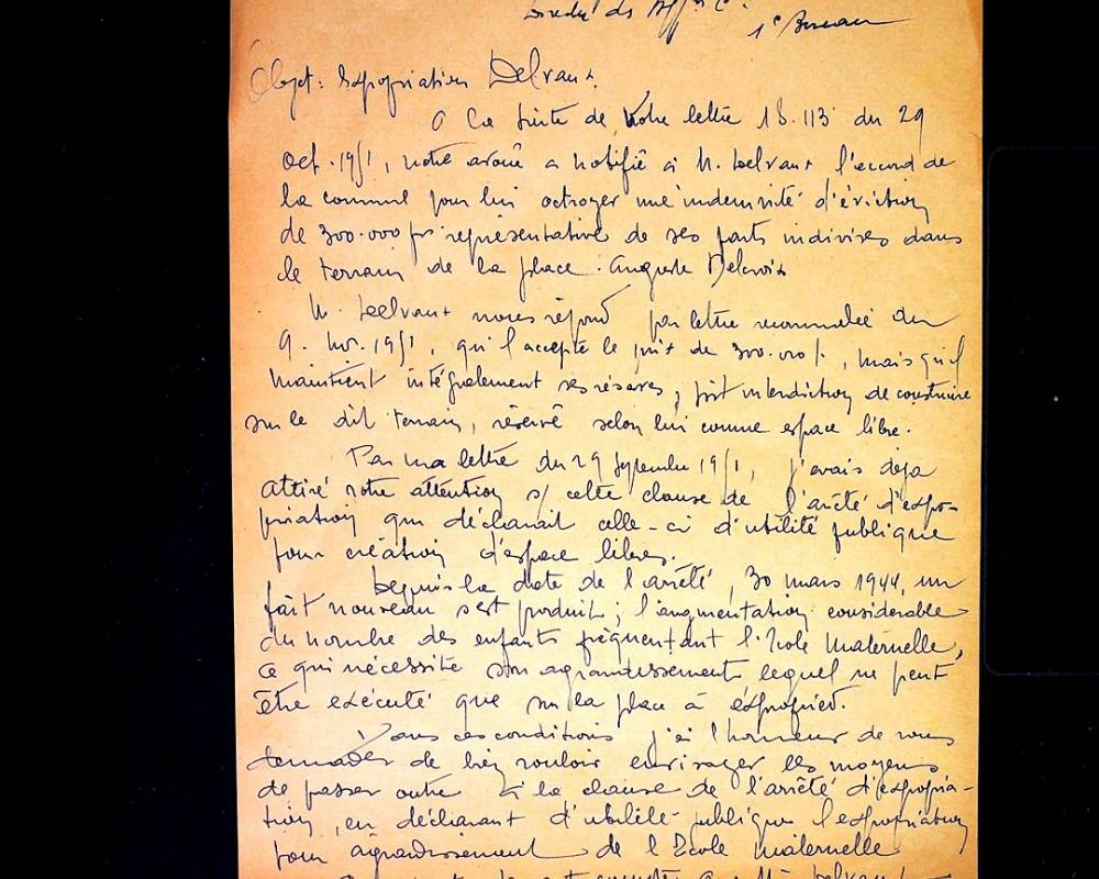 Lettre au préfet - Expropriation Delvaux