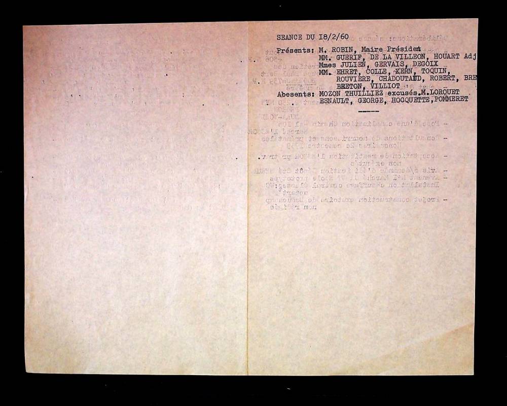 Comptes rendus de séances du Conseil municipal de 1951 à 1960