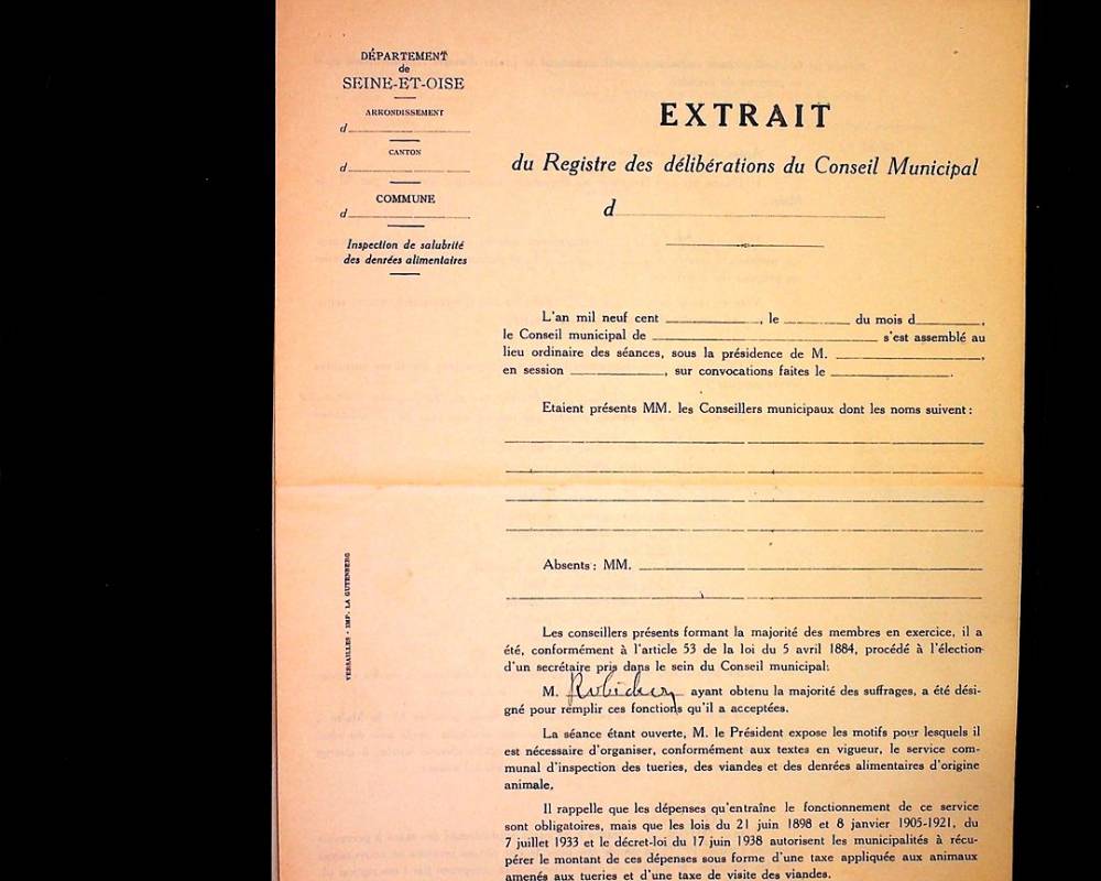 Extrait du registre des délibérations du Conseil municipal